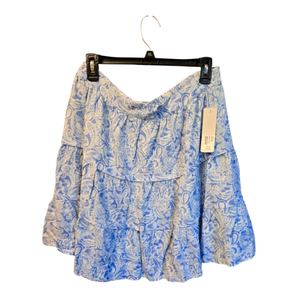 Soft Surroundings Blue Tiered Bubble Mini Skirt